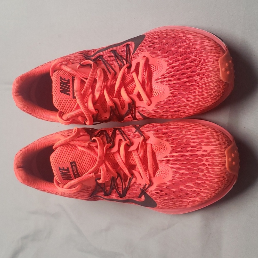 Women’s NIKE ZOOM WINFLO 5 Athletic Running Shoes Red Orange Sz.10. Used good